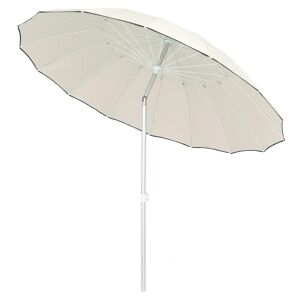 LOLAhome Parasol sombrilla inclinable blanco roto de aluminio de Ø 250 cm