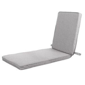 LOLAhome Cojín de exterior para tumbona de tejido antilluvia gris de 190x55 cm