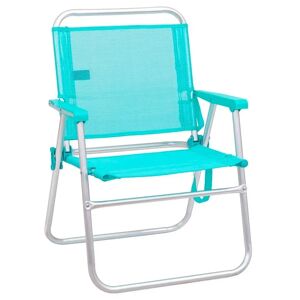 LOLAhome Silla de playa fija plegable de aluminio aguamarina