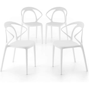 Mobili Fiver Sillas Olivia, set de 4, blanco