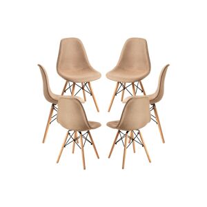 RegalosMiguel Pack 6 Sillas Tower Tela - Beige