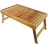 PrixPrime - Bandeja plegable multiusos de madera Teca autentificada 55x35x5 cm