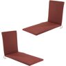 Edenjardin Pack de 2 cojines para tumbona olefin rojo 196x60x5 cm