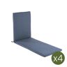 Edenjardin Pack de 4 cojines para tumbona olefin azul 196x60x5 cm