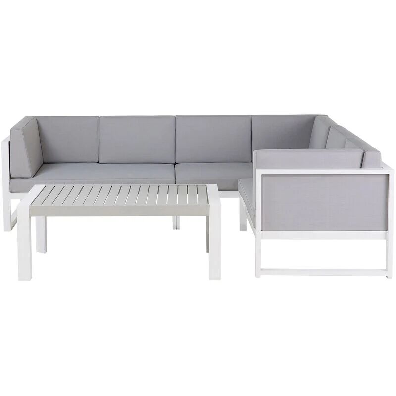 Beliani - Conjunto de jardín en aluminio gris CASTELLA