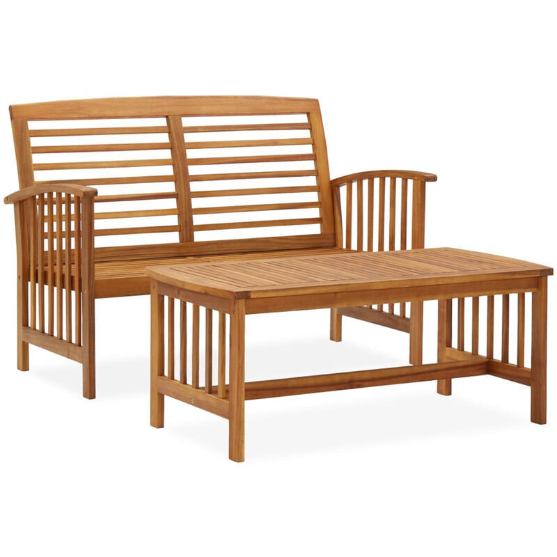 ASUPERMALL Juego de muebles de jardin 2 piezas madera maciza de acacia