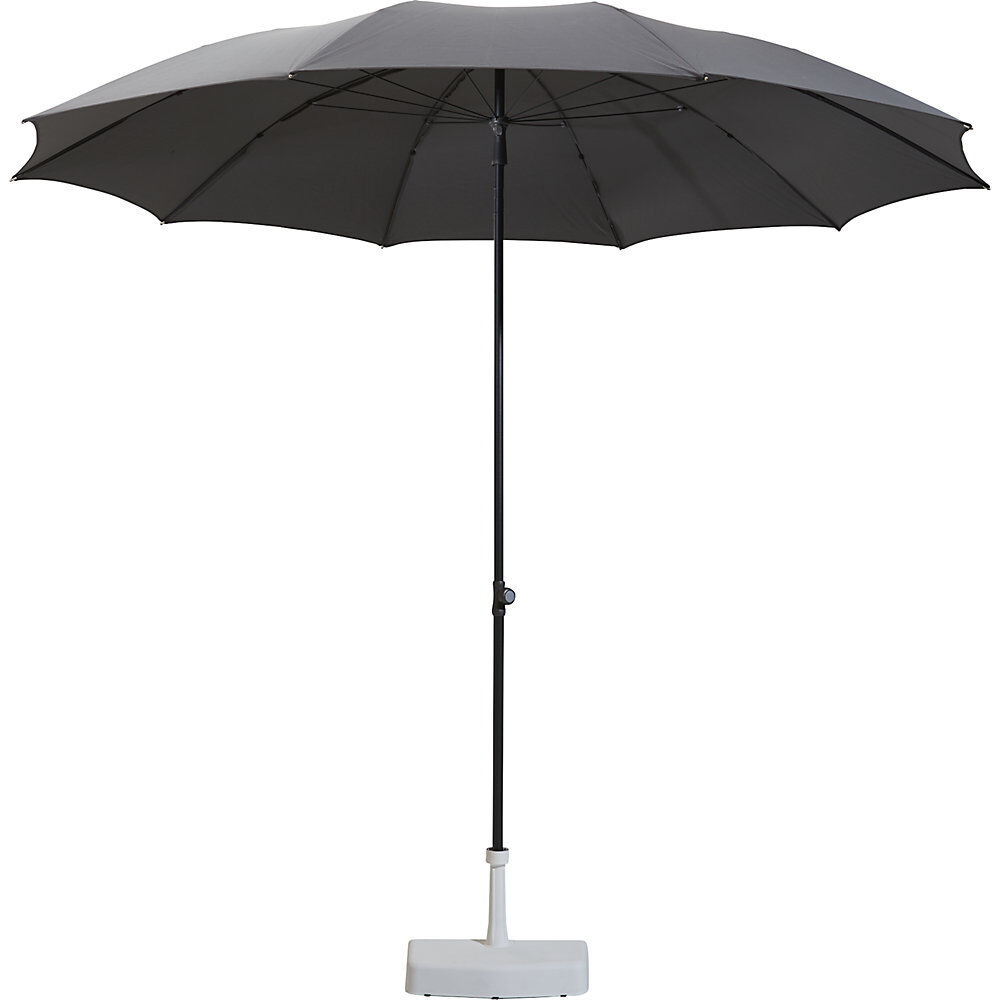 kaiserkraft Parasol, diseño redondo, Ø 2800 mm, armazón antracita, gris