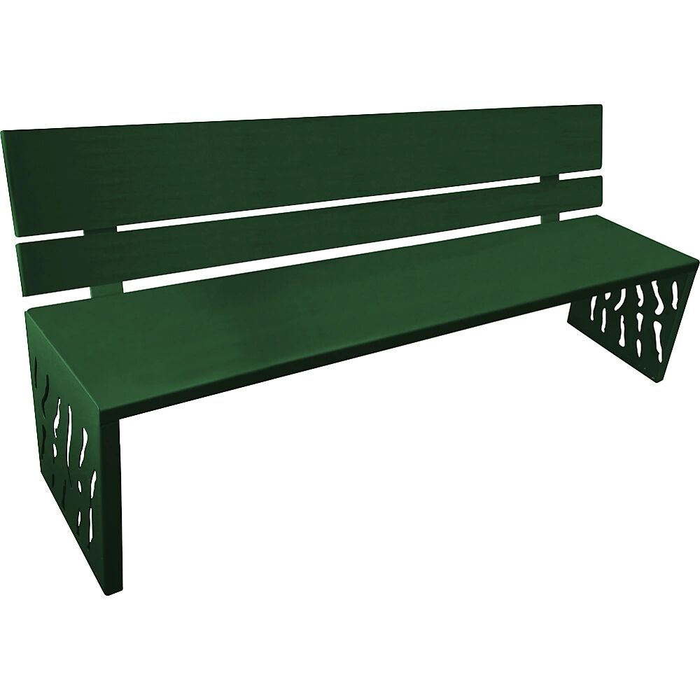 PROCITY Banco VENEDIG, profundidad de asiento 450 mm, verde musgo, con respaldo