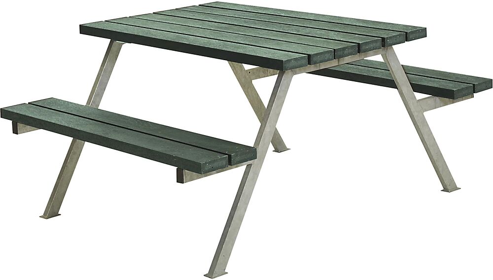 kaiserkraft Banco para grupos de 4 personas, L x P 1180 x 1610 mm, verde