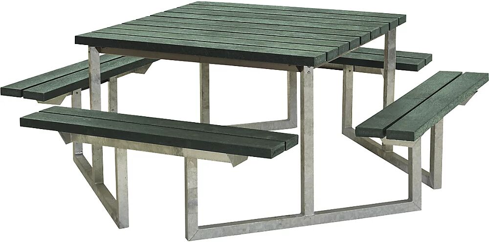 kaiserkraft Banco para grupos de 8 personas, L x P 2040 x 2040 mm, verde