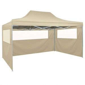 vidaXL Carpa Pleglable Pop-up Con 4 Paredes 3x4.5 M Blanco Crema