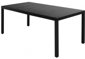 vidaXL Mesa De Jardín De Aluminio Y Wpc Negra 185x90x74 Cm