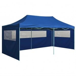 vidaXL Carpa Plegable Profesional Con 4 Paredes Acero Azul 3x6 M