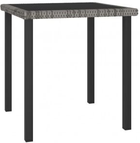 vidaXL Mesa De Comedor Para Jardín Ratán Sintético Gris 70x70x73 Cm