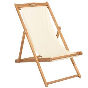 vidaXL Tumbona De Teca 56x105x96 Cm Color Crema