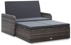 vidaXL Set De Muebles De Jardín 2 Pzas Y Cojines Ratán Sintético Gris