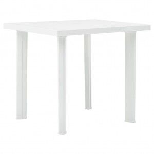 vidaXL Mesa De Jardín De Plástico Blanco 80x75x72 Cm