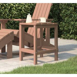 vidaXL Mesa De Jardín Adirondack Hdpe Marrón 38x38x46 Cm