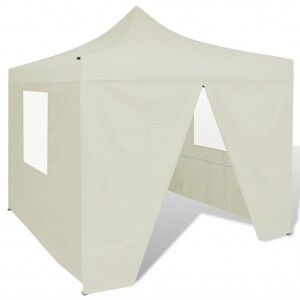 vidaXL Tienda De Fiesta Plegable 3x3 M Con 4 Paredes Crema