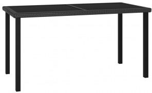 vidaXL Mesa De Comedor Para Jardín Ratán Sintético Negro 140x70x73 Cm