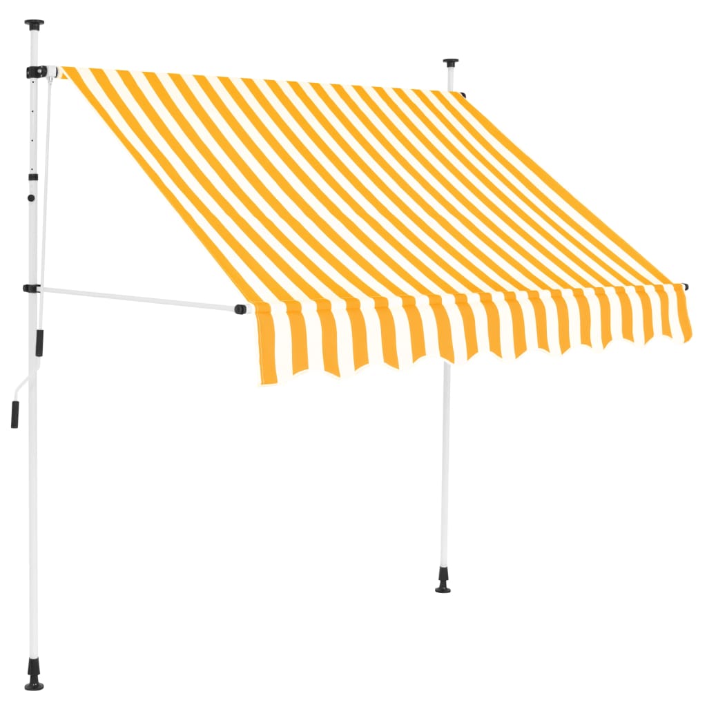 vidaXL Toldo manual retráctil 150 cm naranja y blanco a rayas