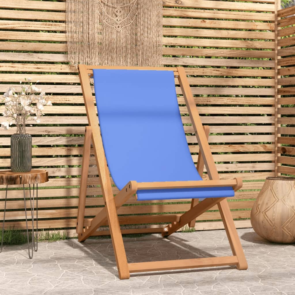 vidaXL Silla de jardín de teca azul 56x105x96 cm