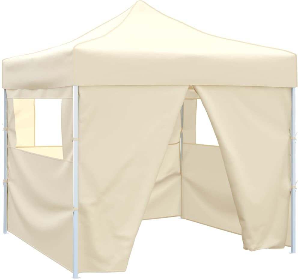 vidaXL Cenador plegable con 4 paredes colore crema 3x3 m