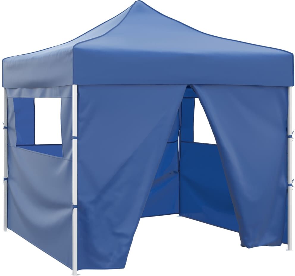 vidaXL Cenador plegable azul con 4 paredes 3x3 m