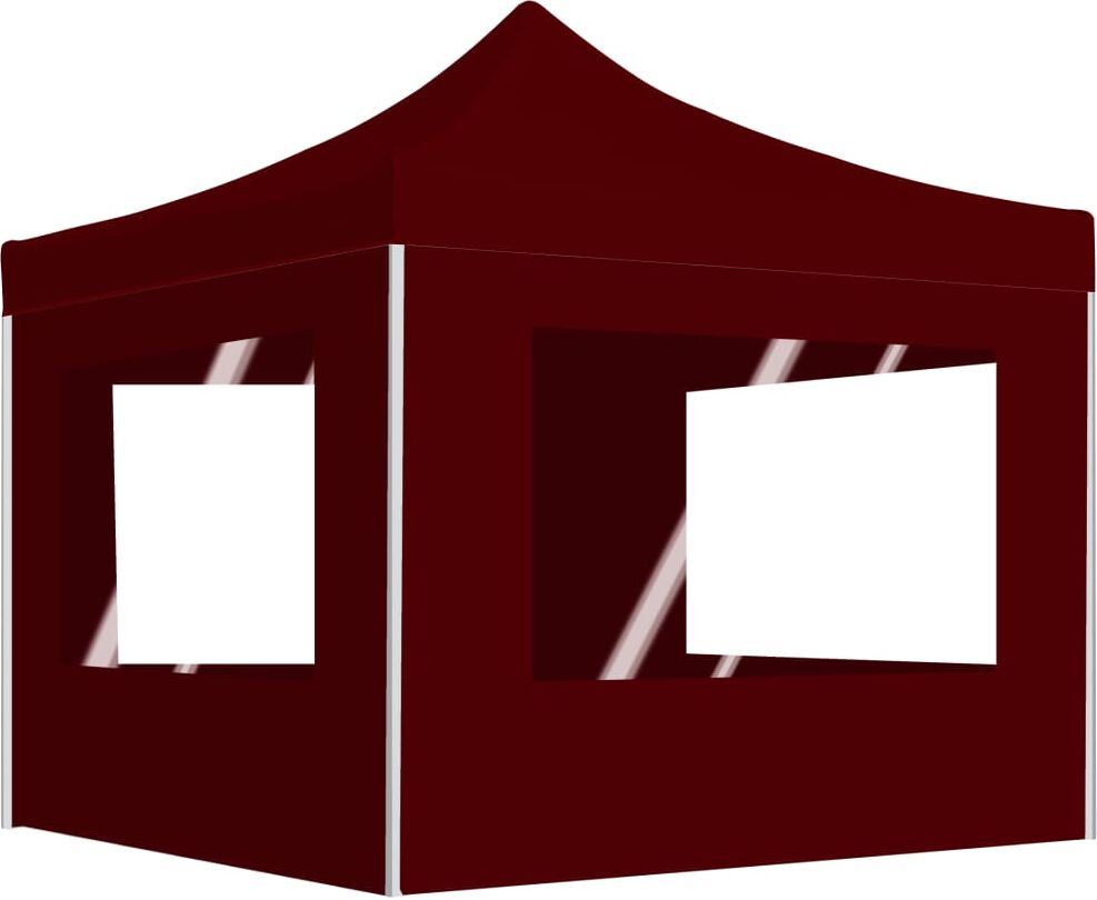 vidaXL Carpa plegable profesional y paredes aluminio rojo tinto 3x3m