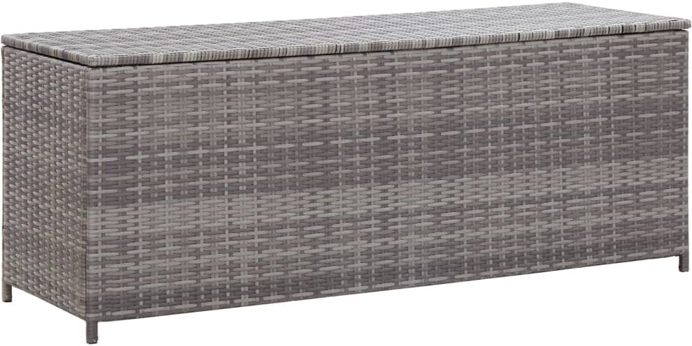 vidaXL Caja de almacenaje de jardín ratán sintético gris 120x50x60 cm