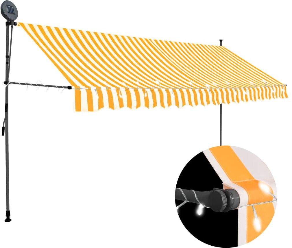 vidaXL Toldo manual retráctil con LED blanco y naranja 350 cm