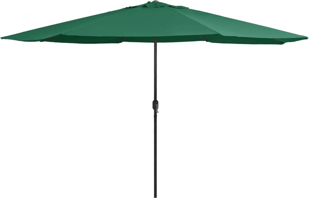 vidaXL Sombrilla de exterior con palo de metal verde 390 cm