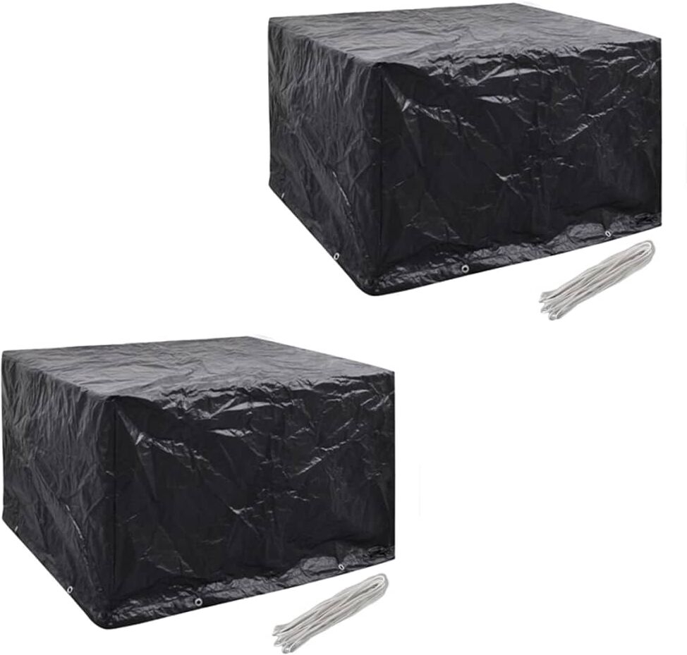 vidaXL Fundas muebles de jardín 2 uds 4 pers 8 ojales ratán 113x113cm