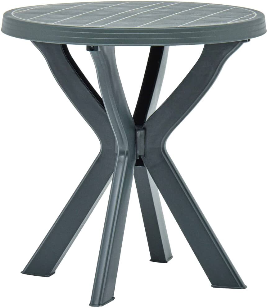 vidaXL Mesa bistro verde plástico Ø70 cm