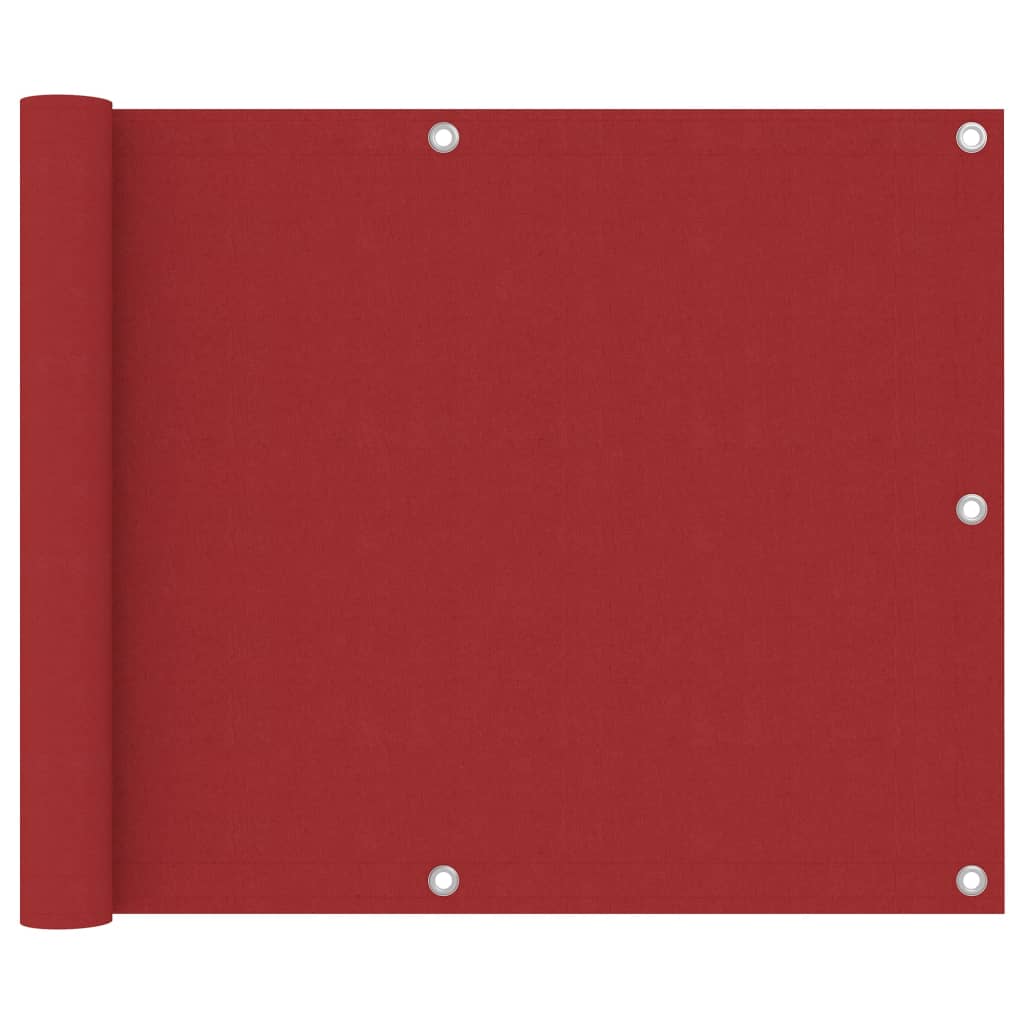 vidaXL Toldo para balcón de tela oxford rojo 75x600 cm