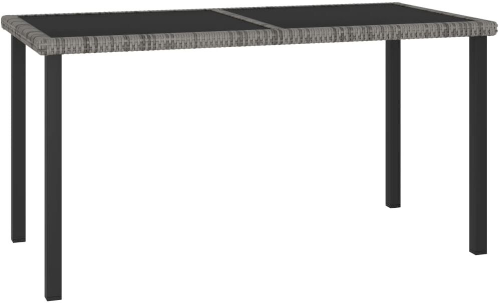 vidaXL Mesa de comedor para jardín ratán sintético gris 140x70x73 cm