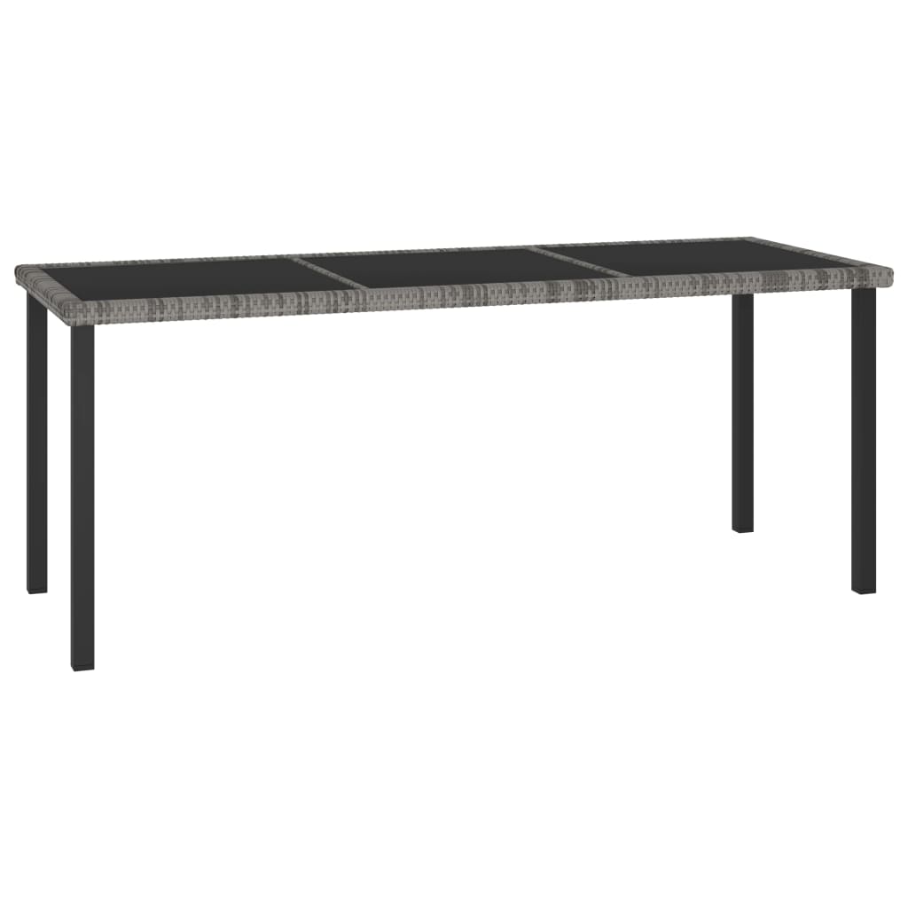 vidaXL Mesa de comedor para jardín ratán sintético gris 180x70x73 cm