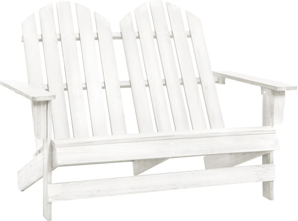 vidaXL Silla Adirondack de jardín 2 plazas madera de abeto blanco