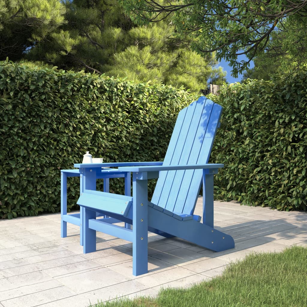 vidaXL Silla de jardín Adirondack HDPE azul agua