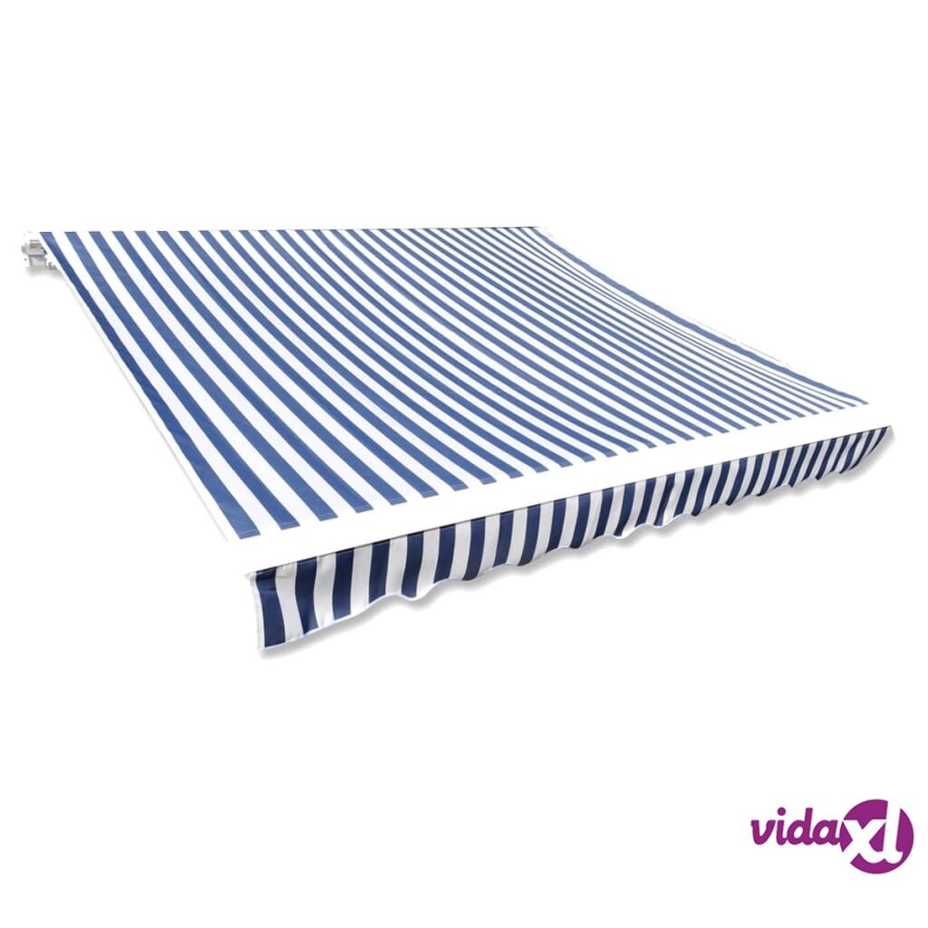 vidaXL Markiisikangas sininen & valkoinen 3 x 2,5 m (ei sisällä runkoa)