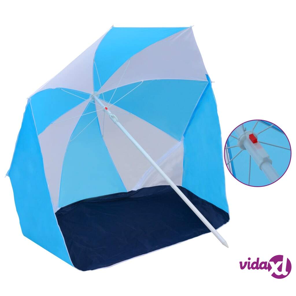 vidaXL Rantavarjo suoja sininen ja valkoinen 180 cm kangas