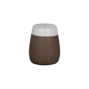 BEPUREHOME Table d'appoint ronde en ceramique marron et blanc 38 cm - Claim