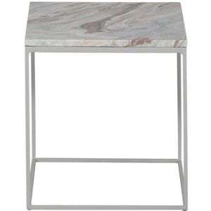 BEPUREHOME Table d'appoint carree en marbre gris 40 cm - Mellow