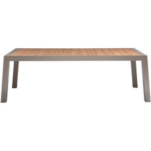 EXOTAN Table de jardin en teck et aluminium couleur sable 220 cm - Sulphur