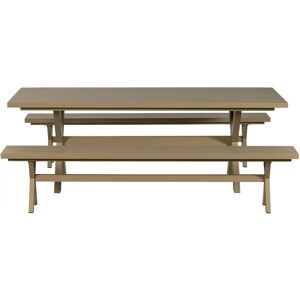 EXOTAN Table de jardin en aluminium couleur vertgris 220 cm Delta