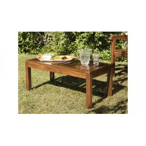 HOMIFAB Table basse de jardin 100x50 cm en teck huilé - Maeva