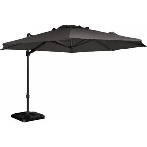 EXOTAN Parasol rond pivotant 350cm gris anthracite Romo