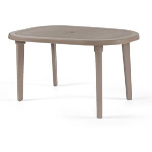 Toscohome Table d'extérieur ovale 140x90 cm gris tourterelle - Braga