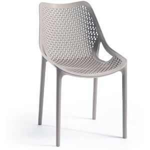 Toscohome Chaise en polypropylène gris colombe pour l'intérieur et l'extérieur - Bilros