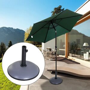 OUTSUNNY Pied de parasol rond base de lestage parasol Ø 45 x 36H cm poids net 20 Kg ciment PVC gris noir - Publicité